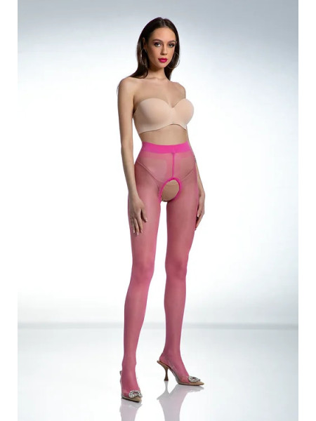 Amour Hip Gloss Pink lesklé punčochové kalhoty s dírkou 2