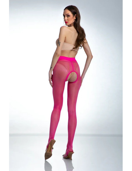 Lesklé růžové punčocháče s dírkou Amour Hip Gloss