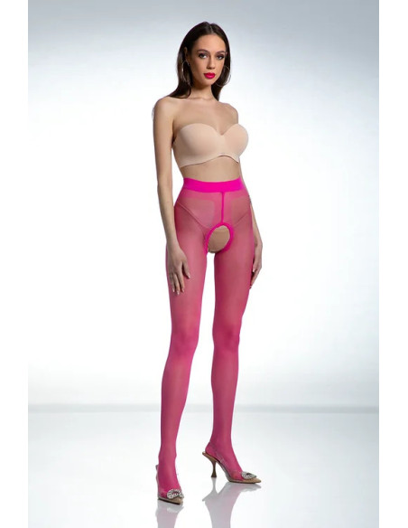 Lesklé růžové punčocháče s dírkou Amour Hip Gloss
