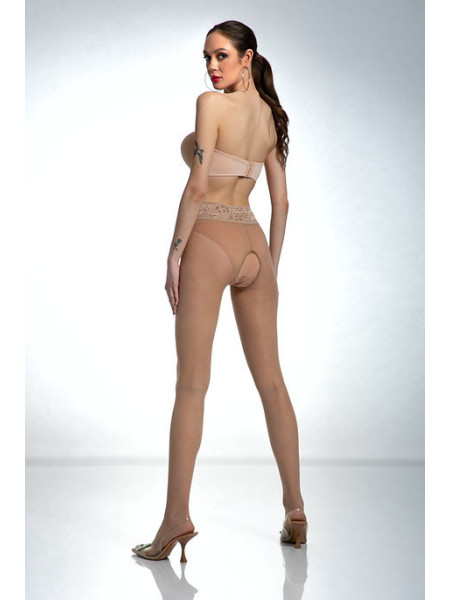 Punčocháče Nude Amour Hip Lace s dírkou v rozkroku a krajkou 2