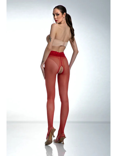 Punčocháče Red Amour Hip Lace s dírkou v rozkroku a krajkou 2