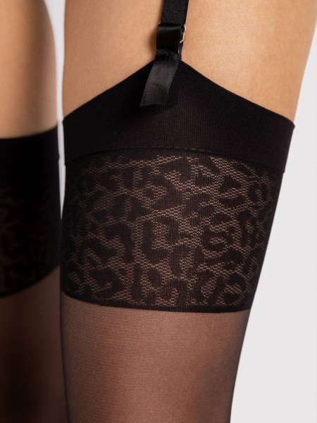 Fiore punčochy s leopardím límcem 2