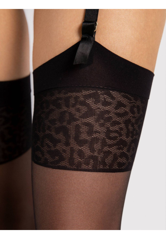 Fiore punčochy s leopardím límcem