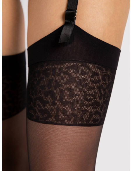 Fiore punčochy s leopardím límcem